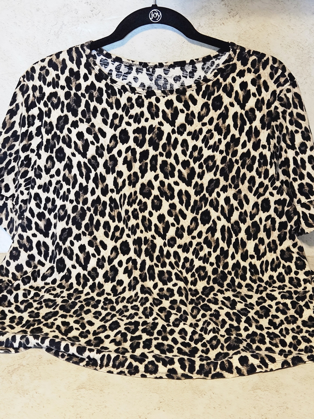 Westbound Leopard Print Short Sleeve Tee - Black and Cream